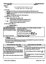 Giáo án Đại số Lớp 9 - Tiết 41 Giải bài toán bằng cách lập hệ phương trình (Tiếp) - Năm học 2017-2018 - Phạm Quang Huy